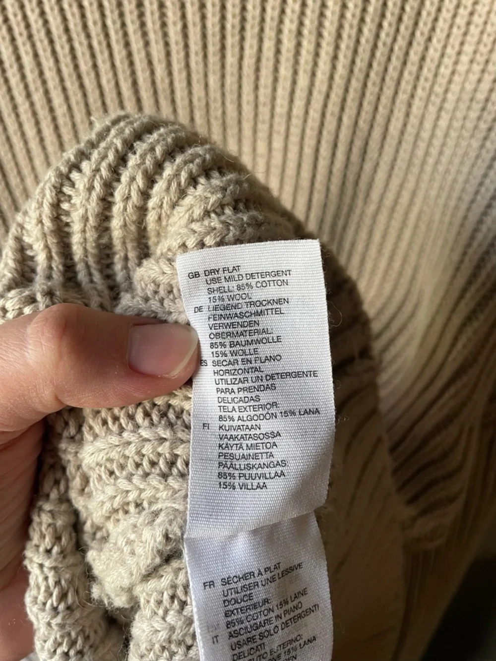 & Other Stories Stockholm Atelier Small Beige Oversized Turtleneck Sweater